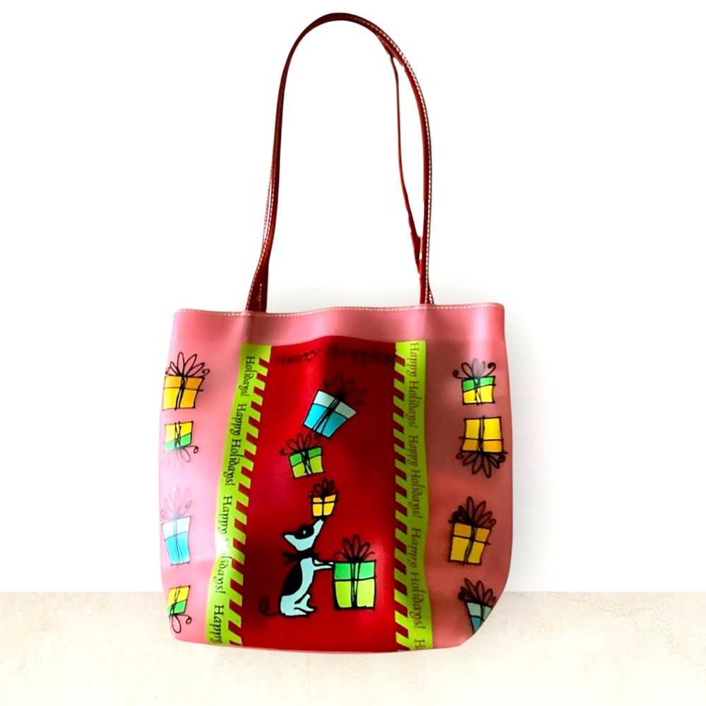 LIZ CLAIBORNE Small Holiday Vintage Tote Bag